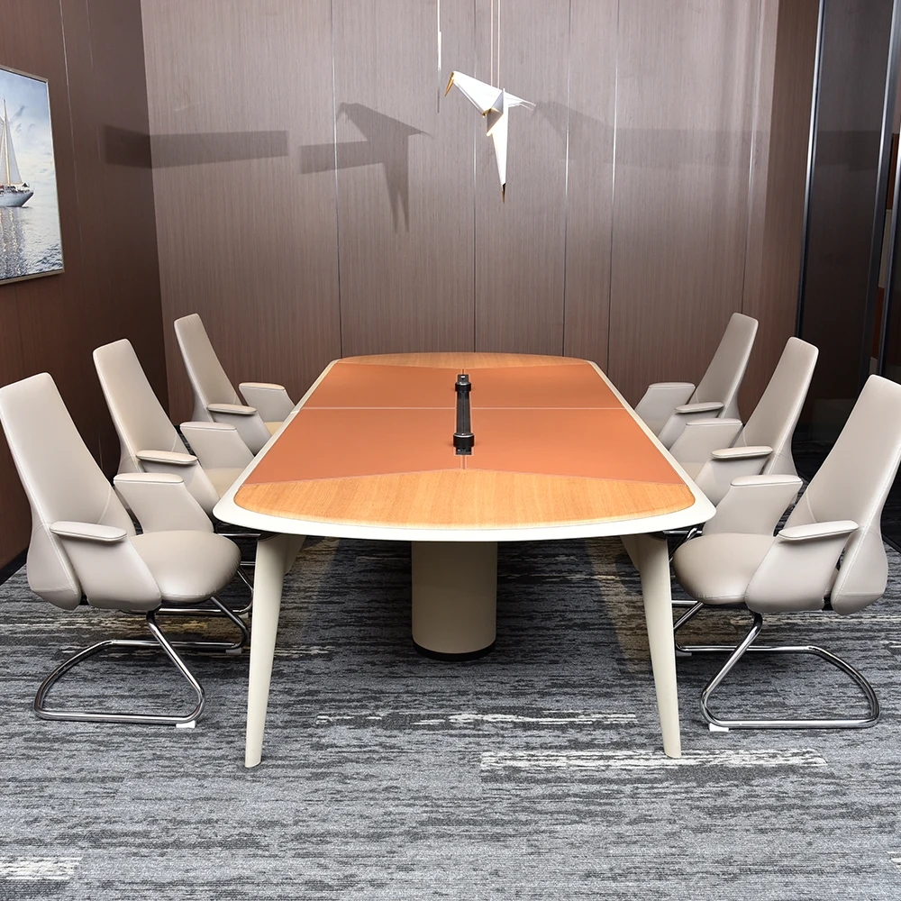 Contemporary Style Office Furniture Luxury Leather Modern Commercial Conference Table