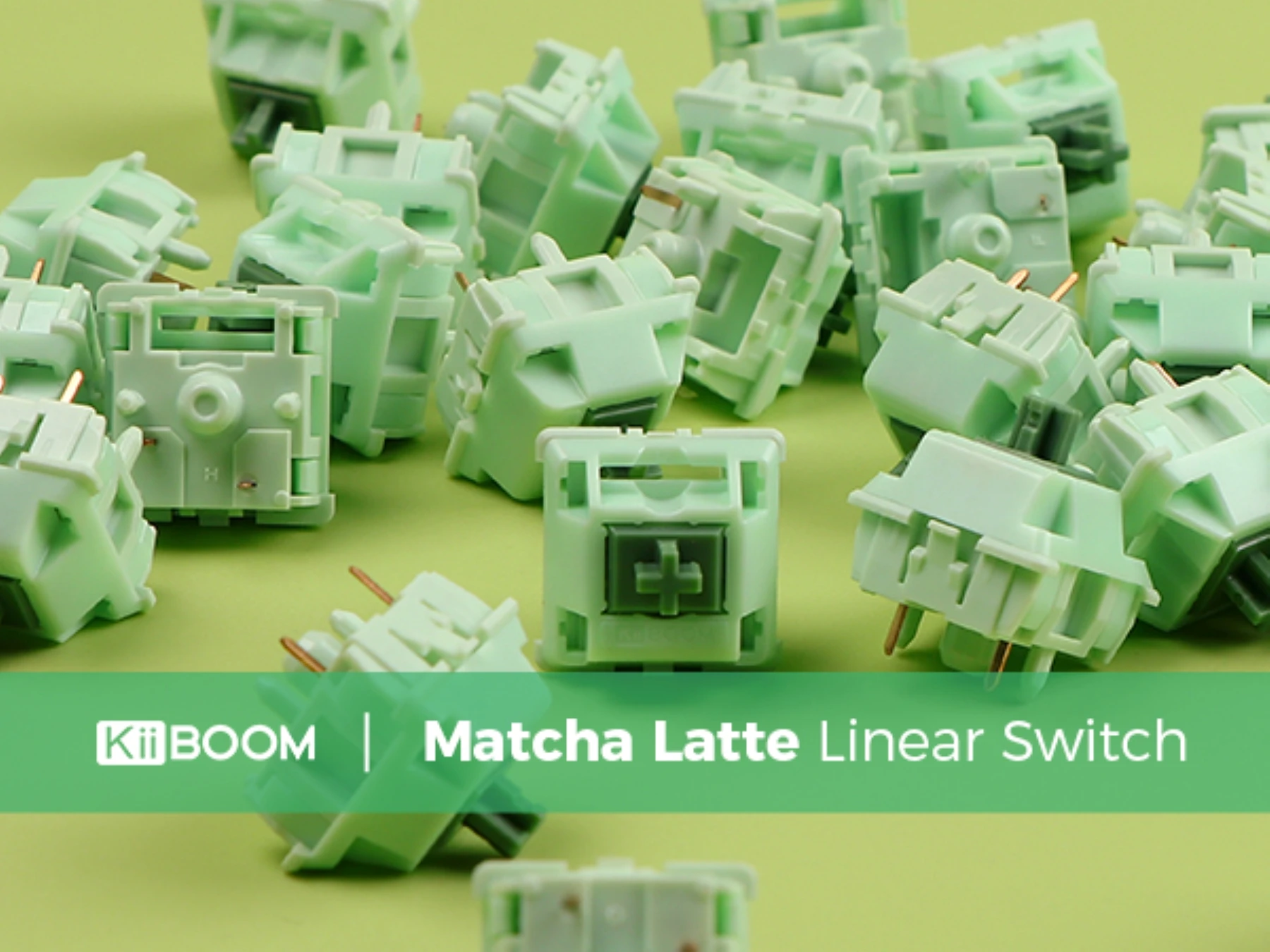 

Custom 35 Pieces KiiBOOM Matcha Latte Linear Switches 55g 5 Pins POM Stem for Mechanical Keyboard Accessory Gift