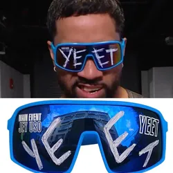 Jey Uso Yeet Sports Shades Glasses Bloodline USOS RARE RED Sunglasses Motorcycle glasses