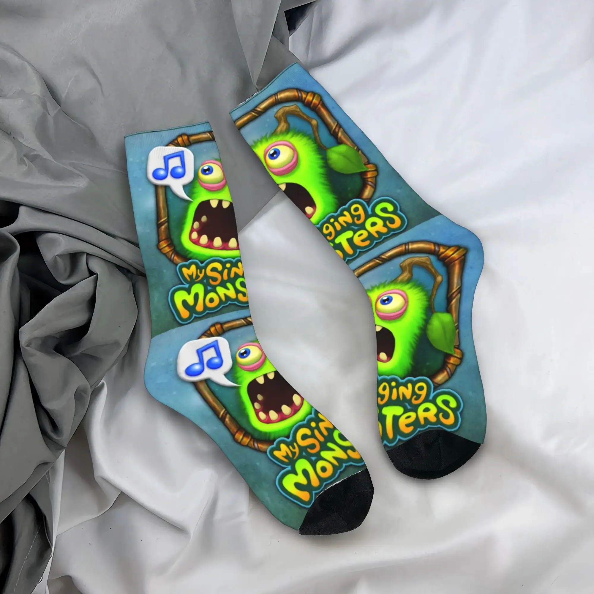 بلدي الغناء وحوش جوارب زوجين الجوارب الدافئة لينة جوارب بأشكال مضحكة الخريف الدراجات عدم الانزلاق الجرافيك الجوارب هدية عيد ميلاد