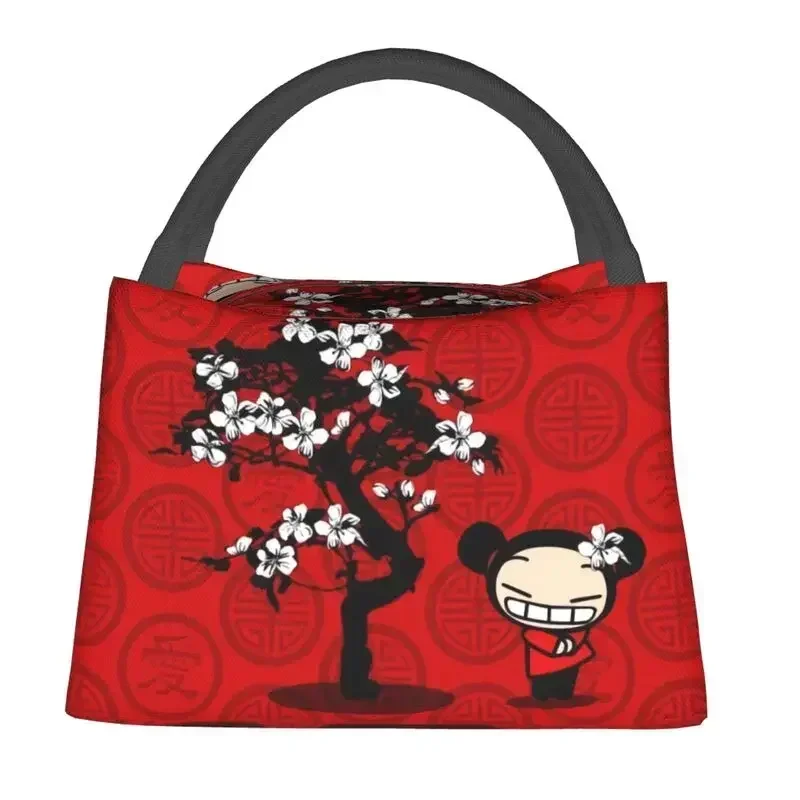 Fiambreras reutilizables de animación Pucca para mujer, a prueba de fugas, Enfriador de Tv de Anime, bolsa de almuerzo térmica aislada, contenedor