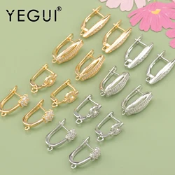 YEGUI M858,jewelry accessories,18k gold plated,rhodium plated,copper metal,charms,connector,hook clasp,jewelry making,10pcs/lot