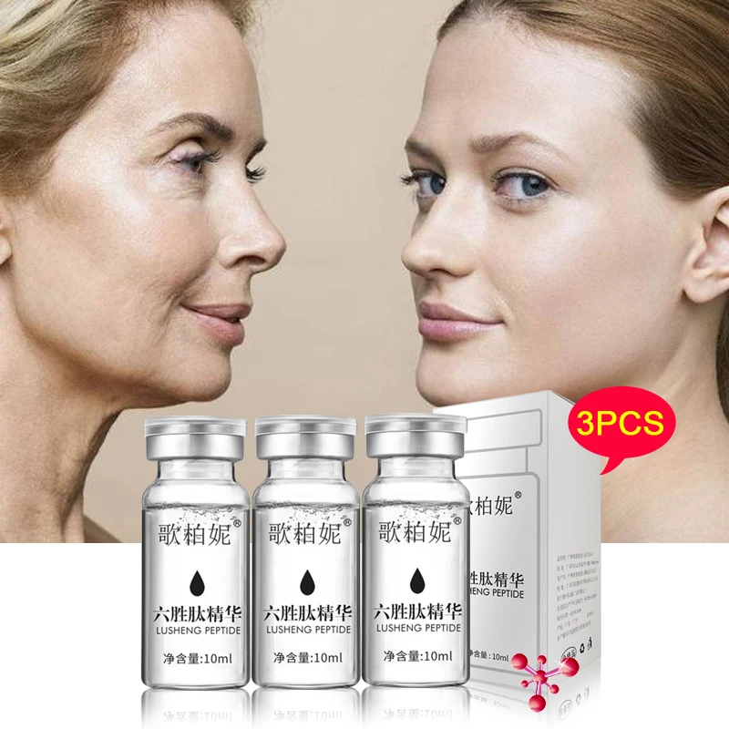

3pcs Six Peptides Serum Contain Argirelines Anti Aging Skin Care Repair Concentrate Rejuvenation Whitening Moisturizing Face