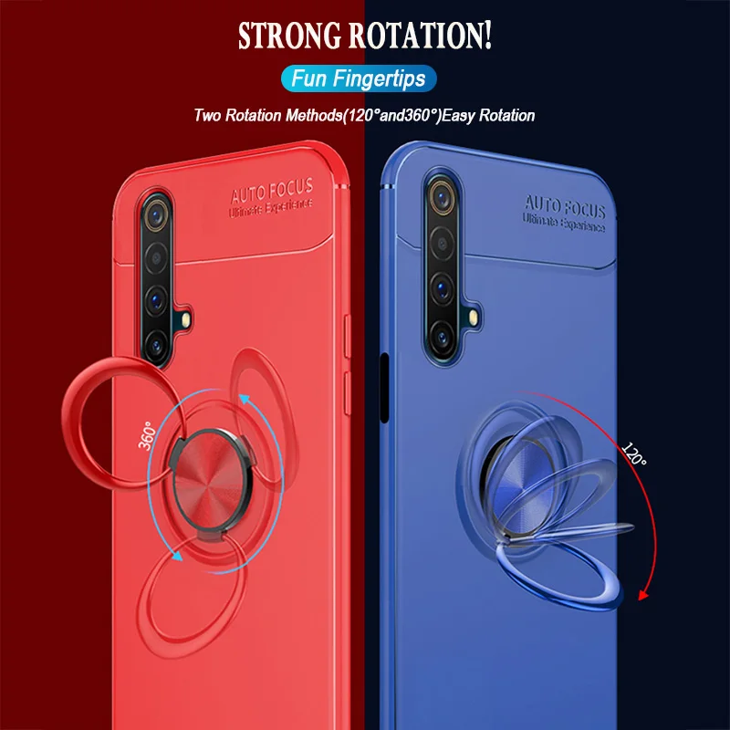 Case For OPPO Realme C15 C12 C11 V5 6 5 3 2 Pro 6s 5s 6i 5i C1 C2 C3 C3I 2020 Soft TPU Magnetic Car Stand Phone Cover Coque