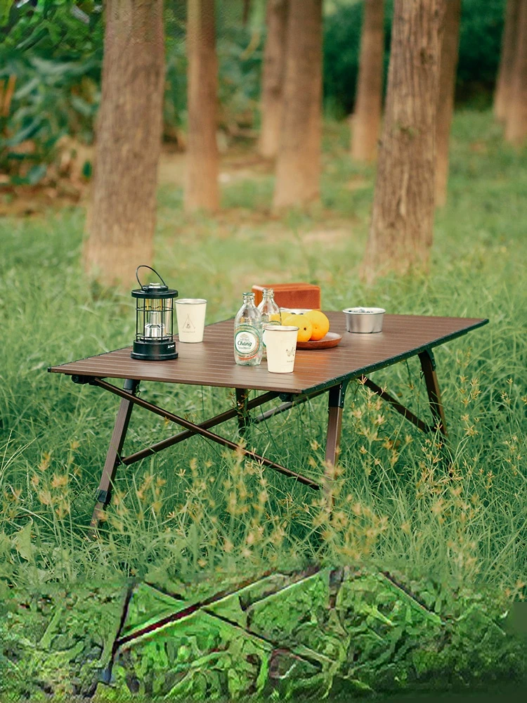 

Egg Roll Aluminum Alloy Folding Table Adjustable Tactical Table Beach Picnic Portable Vehicle-Mounted Barbecue Camping Table