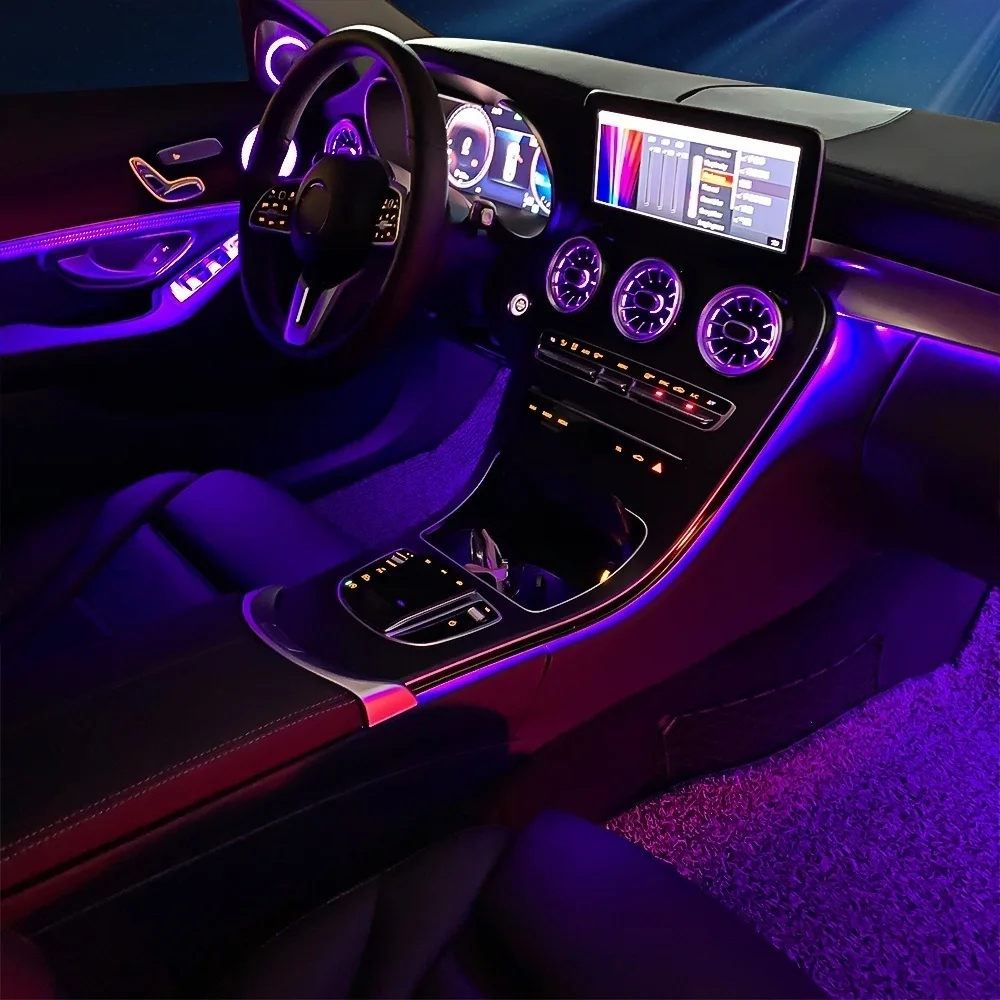 Für Benz C GLC Klasse Coupé W205 X253 C43 C63 2015-2021 3/12/64 Farben LED Ambientebeleuchtung Turbinen-Auslassdüse Auto-Zubehör – Detail 24