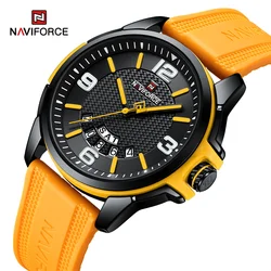 NAVIFORCE Top Brand Quartz Watch for Men Waterproof Sport Fashion Silicone Strap Auto Date Male Wristwatches Relogio Masculino