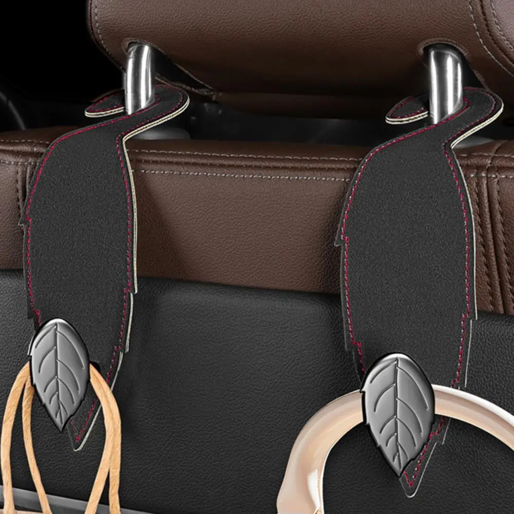 Car Seat Back Hook Leaf-Shaped Design Strong Load-bearing Simple Installation Automotive Seat Back Organizer Car Headrest Hook