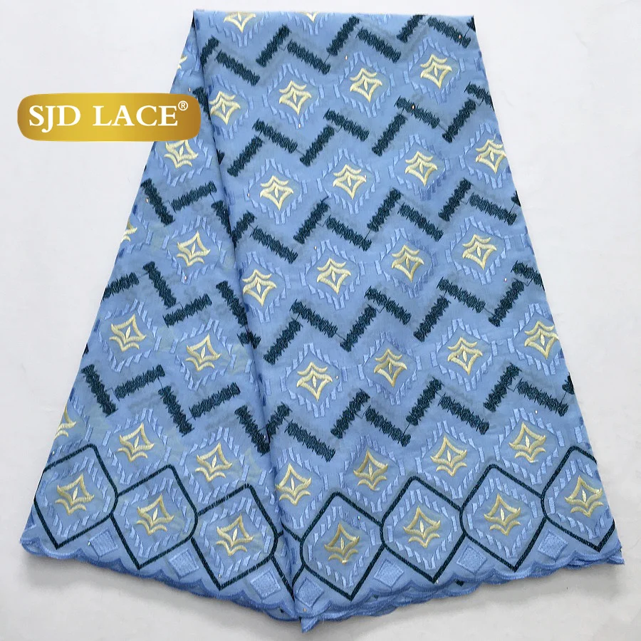 

SJD LACE африканская нигерийская хлопковая кружевная ткань 5 ярдов 2025 новейшая швейцарская вуаль с вышивкой хлопковое кружево для женщин свадебное платье 4394