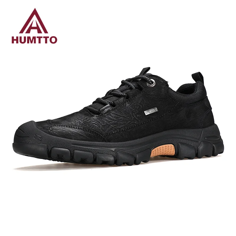 HUMTTO buty outdoorowe dla mężczyzn prawdziwej skóry Trekking męskie buty sportowe antypoślizgowe zimowe trampki ochronne oddychające buty turystyczne