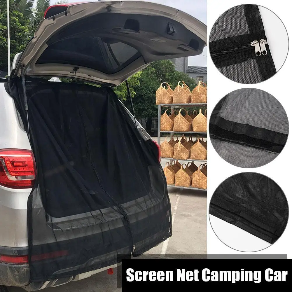 Screen Net Camping Car Sliding Door Magnetic Tailgate Protection Screens Van Anti-Insect Sun Mosquito Net Camper Shade SUV J0F6