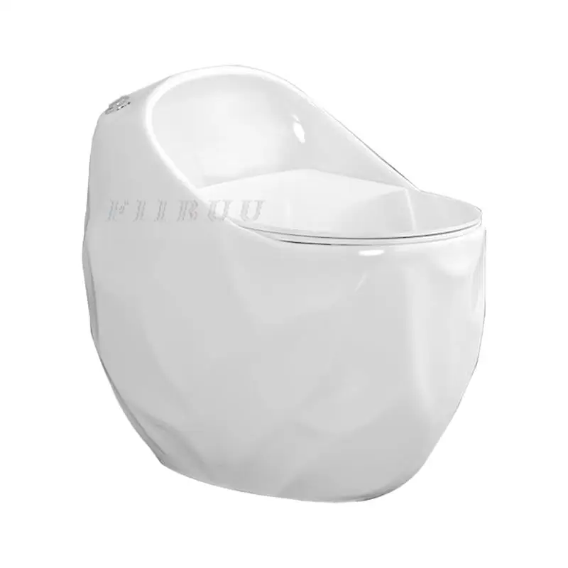 Egg Shaped Bathroom Toilet Soft Closing Seat Increasing Pipeline Diameter One Piece Toilet For Bathroom Household Ceramic Toilet