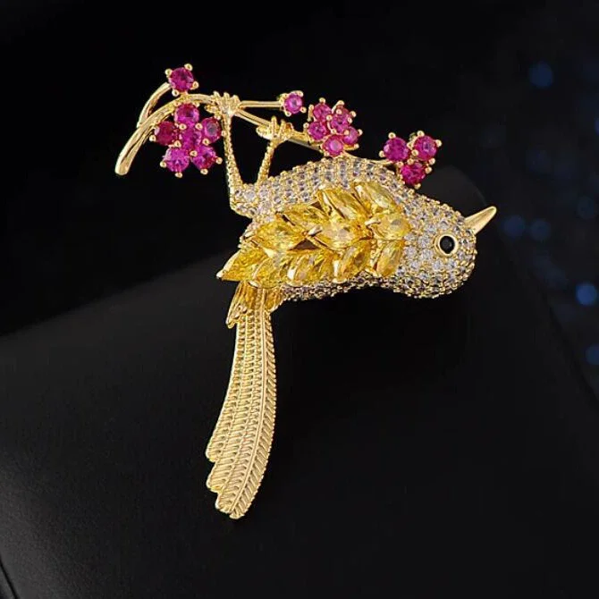 Luxury Rhinestone Magpie Brooch Pins for Women Girls Female Crystal Brooches Cute Anti Slip Suit Collar Badges Jewelry Girls