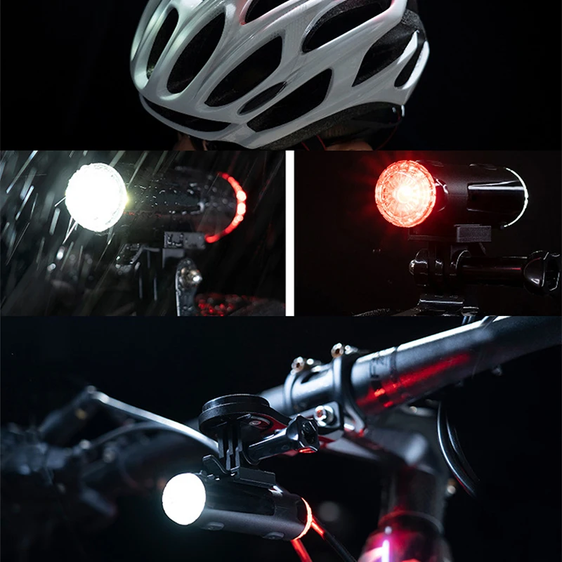 New Rechargeable Cycling Headlight Bike Helmet Light Bicycle Front Rear Tail Light Waterproof LED USB Rear Taillight Lamp