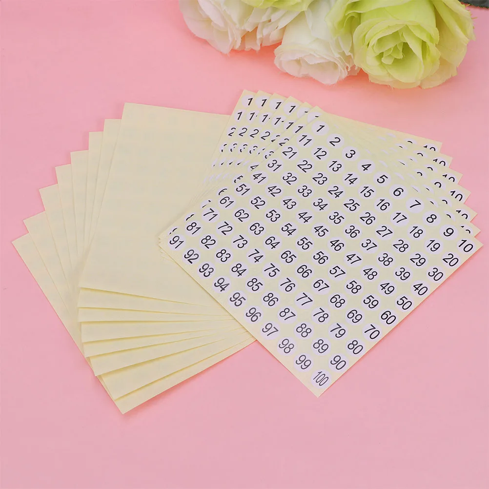 

30 Sheets Digital Label Educational Sticker Math Stickers 1-100 Number Clothing