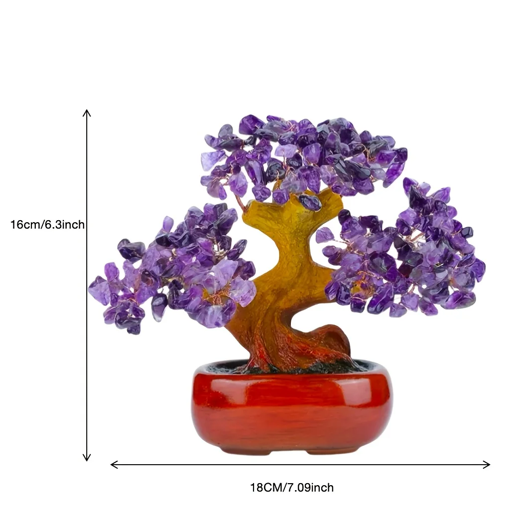 شجرة نقود كريستال جمشت مصنوعة يدويًا، شجرة فنغ شوي مصنوعة يدويًا من الأحجار الكريمة للحماية، زينة ديكور المنزل، هدية للأصدقاء