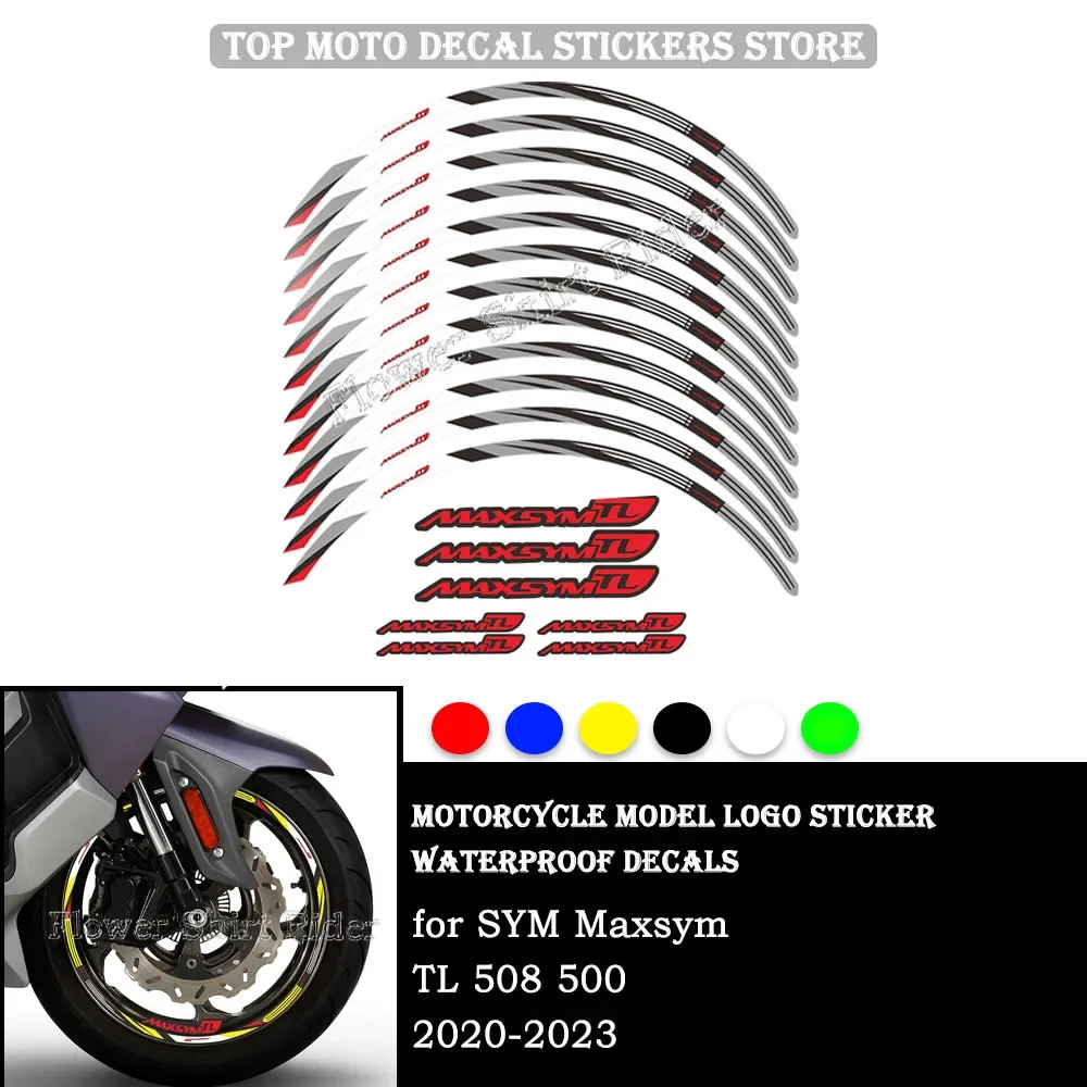 

for Maxsym TL500 TL508 2020-2023 Motorcycle Wheel Sticker Rim Decals Scooter Stripe Tape Waterproof Accessiries