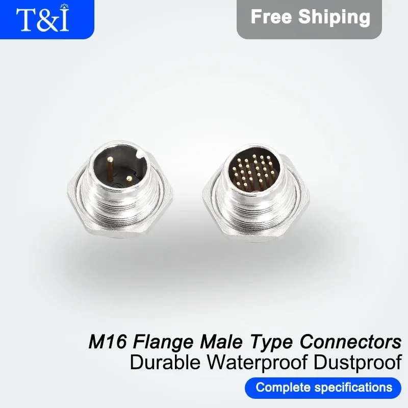 5/10/20Sets M16-2/3/4/5/6/7/8/12/16/19/24P Formal 09 Series Aviation Waterproof Connector Male Female Flange Socket Plugs