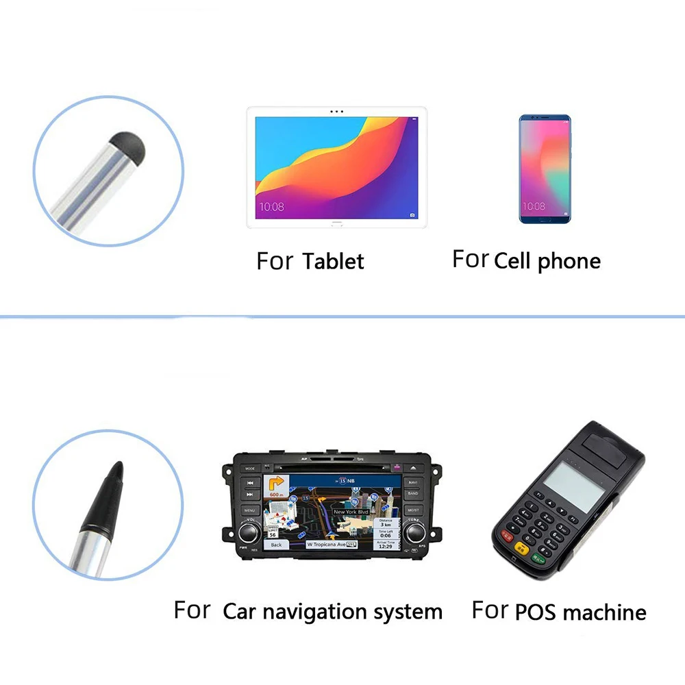 Canetas stylus para telas de toque Fine Point Stylus Tablet Pen com cabeça dupla para escrita e desenho para i-Pad Smart Phones