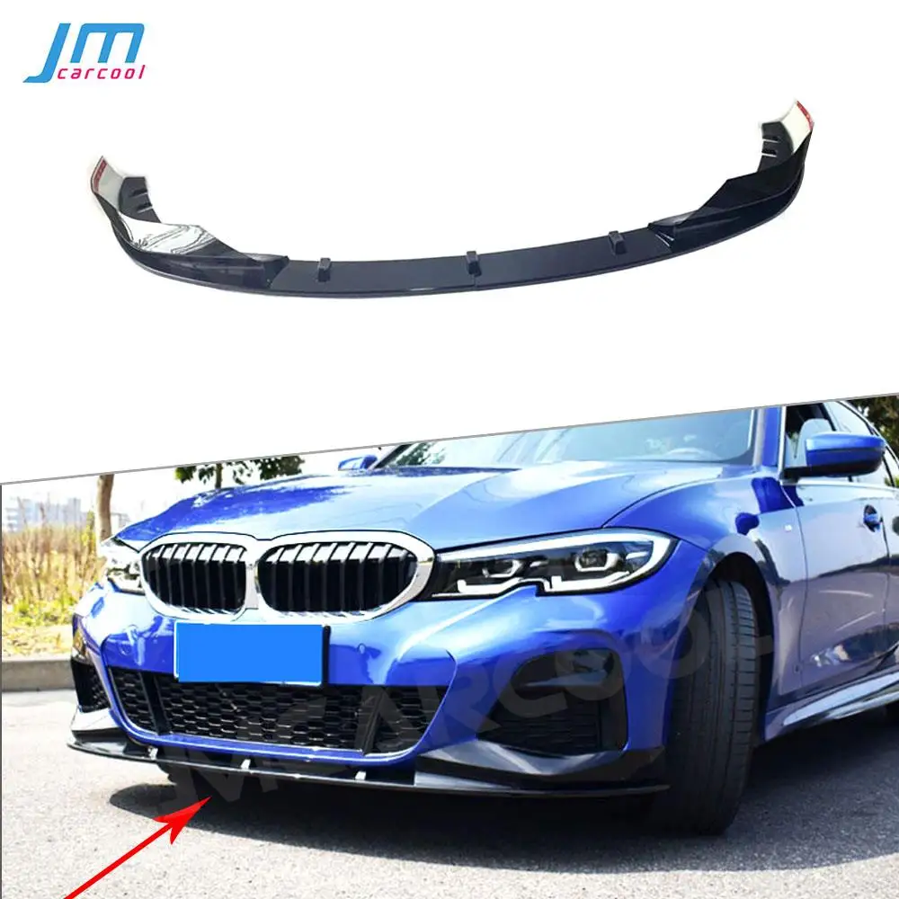 

For BMW 3 Series G20 2019 2020 3D Style Front Bumper Lip Spoiler Splitters ABS Head Chin Cover 2 PCS/Set