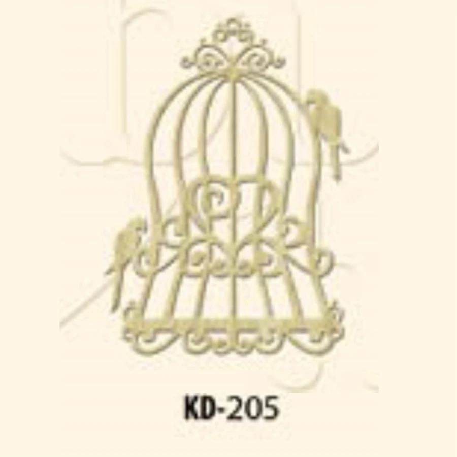 KD205 Cage and Bird Wooden Package Ornament, Raw Wood Package Ornament