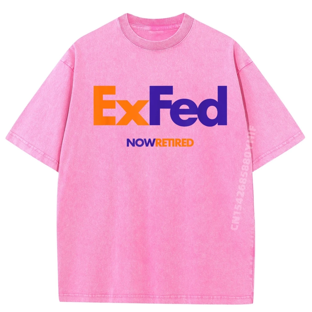 

Retired Federal Employee Exfed Mens Designer Clothes Breathable Streetwear Retro Washed Tops Tees Classic Printed Clothes