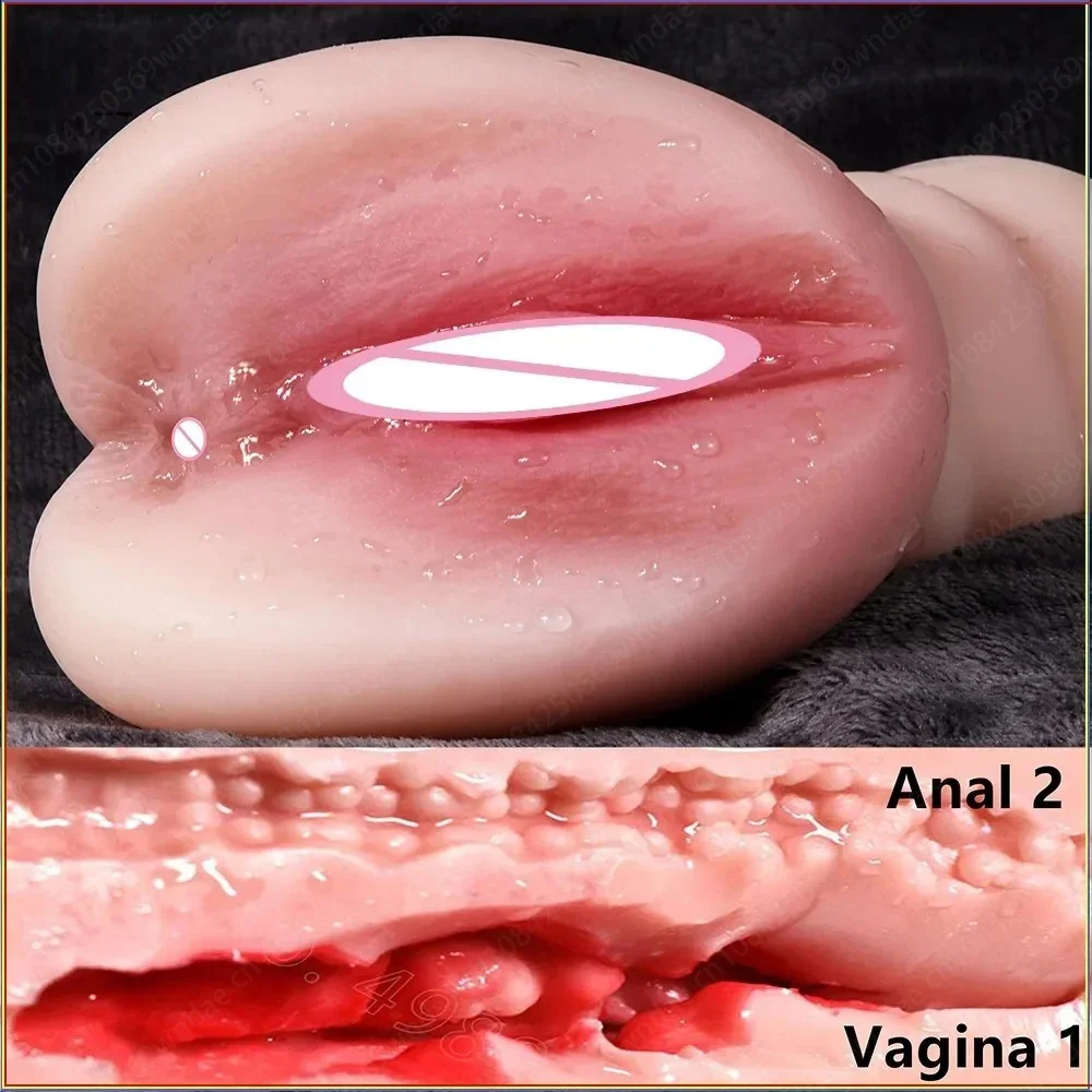 Sex Toys 3D Realistic Artificial Vagina fleshlight Real Vagina Sextoys Silicone Adult Product Male Masturbators Cup 2 holes 18+