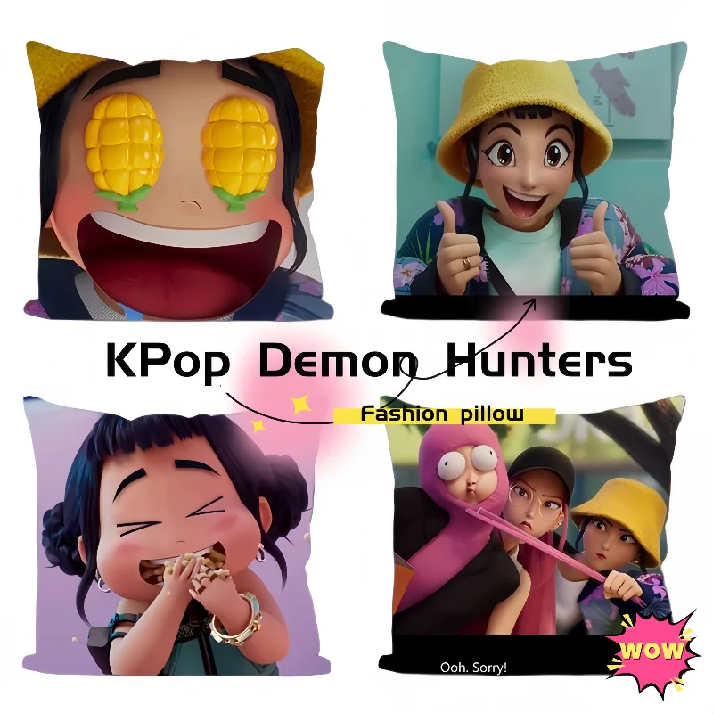 

KPop Охотники на демонов Zoey Rumi Милая мультяшная аниме-подушка, модная мягкая подушка для дивана, съемная и моющаяся, подарок на день рождения