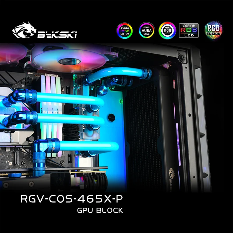 Bykski RGV-COS-465X-P Distro Plate pour CORSAIR 465X Case Waterway Board pour CPU/GPU Refroidissement par eau nuits Support DDC Pompe