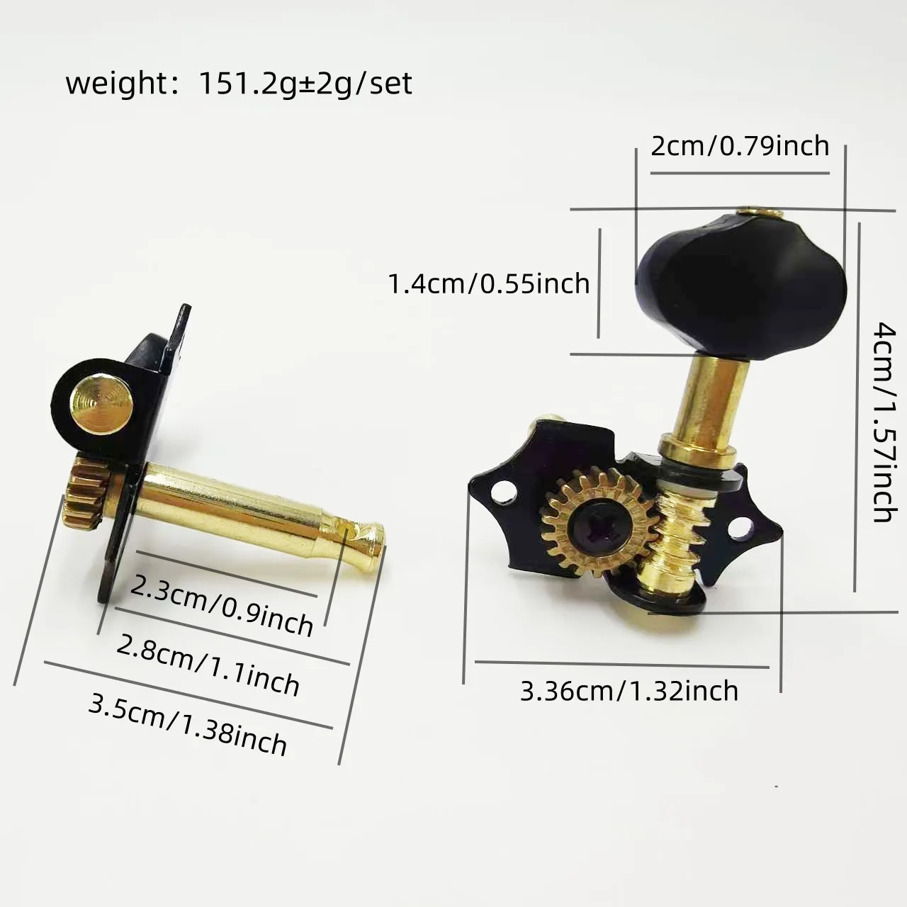 6 Pcs Open Gear Tuning Pegs for Classical & Acoustic Guitar Middle Hole / Long Post String Pegs for Wooden Guitar Parts