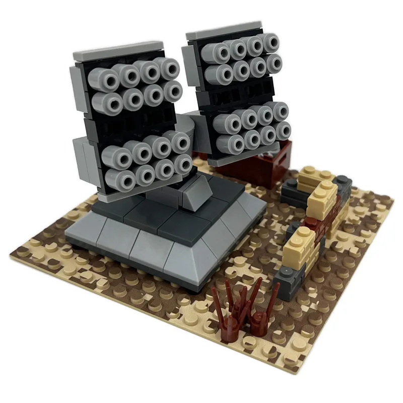 WW2 Desert Military Scene MOC Weapons Rocket launcher assembly building block Set toy For Children Boys