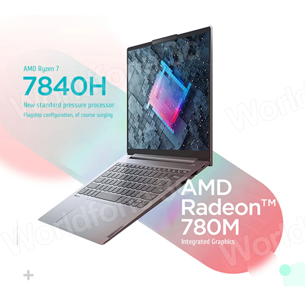 Ноутбук Lenovo ThinkBook 14 + 2023 AMD Ryzen R7 7840H Radeon 780M 16 Гб/32 ГБ ОЗУ 512 ГБ/1 ТБ SSD 14 дюймов 2,8 K 90 Гц IPS экран ноутбук ПК