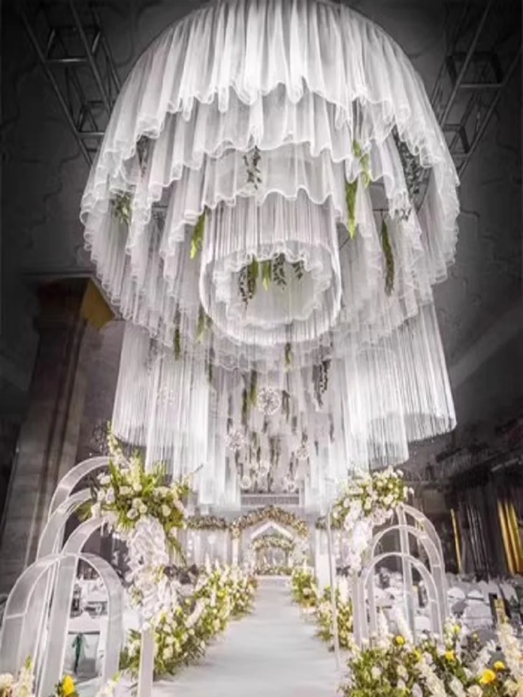 Hochzeitsdekorationen: Eisenring mit fünf Kreisen, Bühnendach, Riesenrad, Regal, Positionierungsperlen, Meteorschauer-Deckenstück, Eisenring für Hochzeiten – Detail 3