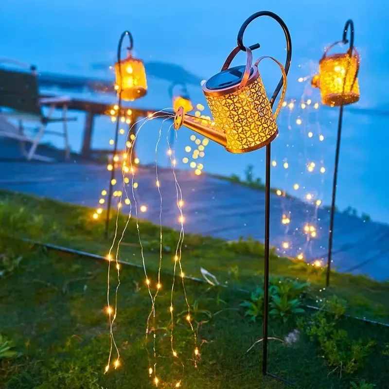 2024 Solar Watering Can with Lights Outdoor Solar Garden Lights Decro Solar Lights Waterproof Hanging Lantern for Yard Patio