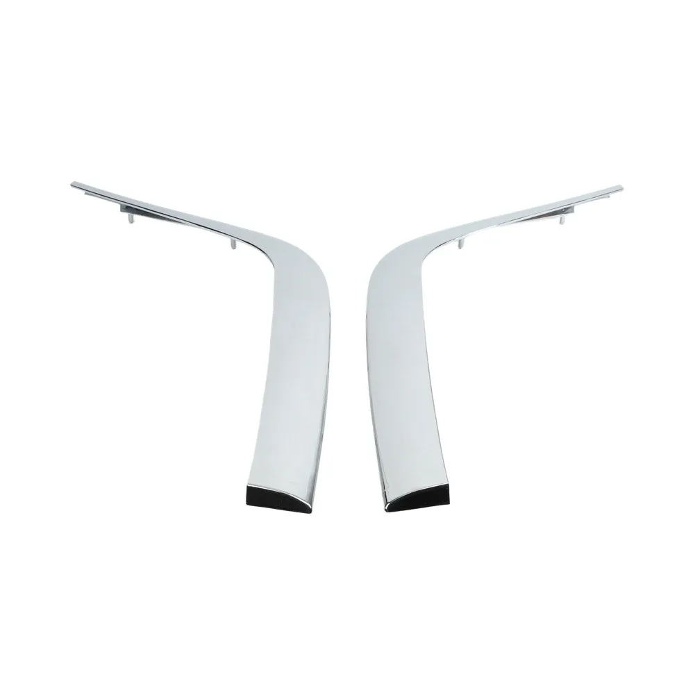 For Bumper Damage Repair Side Moulding Chrome Chrome Bumper Guard Replacement Part Front Pair Set ABS Plastic Material