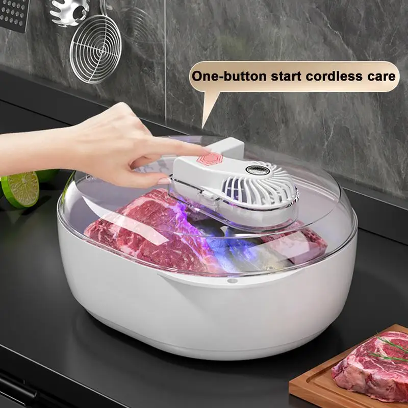 Smart Quick Thaw Machine 6 in 1 Frozen Meat Defrosting Plate Fresh-Keeping UV Sanitizing Box Meat Defroster for Fish Beef