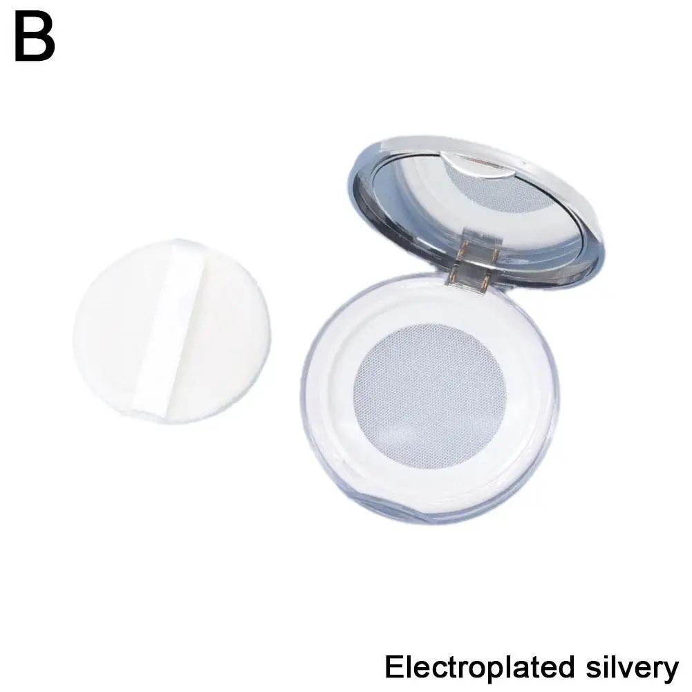 مسحوق فضفاض محمول مدمج مع مرآة مسحوق نفخة صندوق مسحوق قابل لإعادة الاستخدام لتقوم بها بنفسك ماكياج فارغ صندوق فارغ مسحوق G6d4