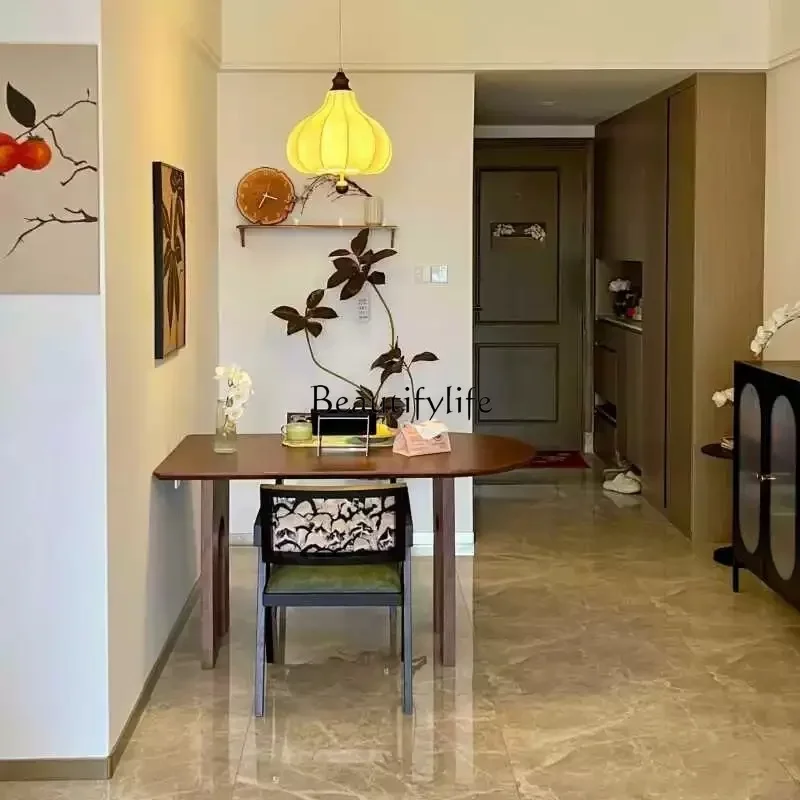 FG52Creative كريم الرياح الخشب الصلب طاولة طعام سجل البيضاوي غرفة المعيشة المنزلي طاولة طويلة #4