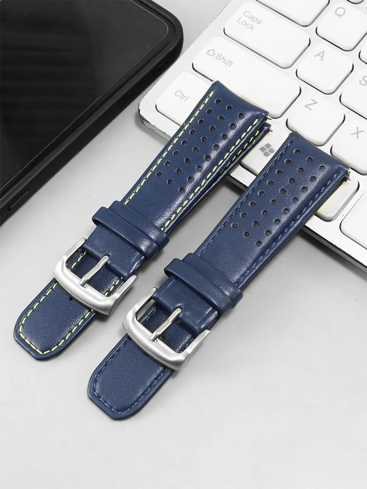 Suitable for Citizen Air Eagle AT8020/JY8078 Blue Angel First and Second Generation Leather Watch Strap 22 23mm