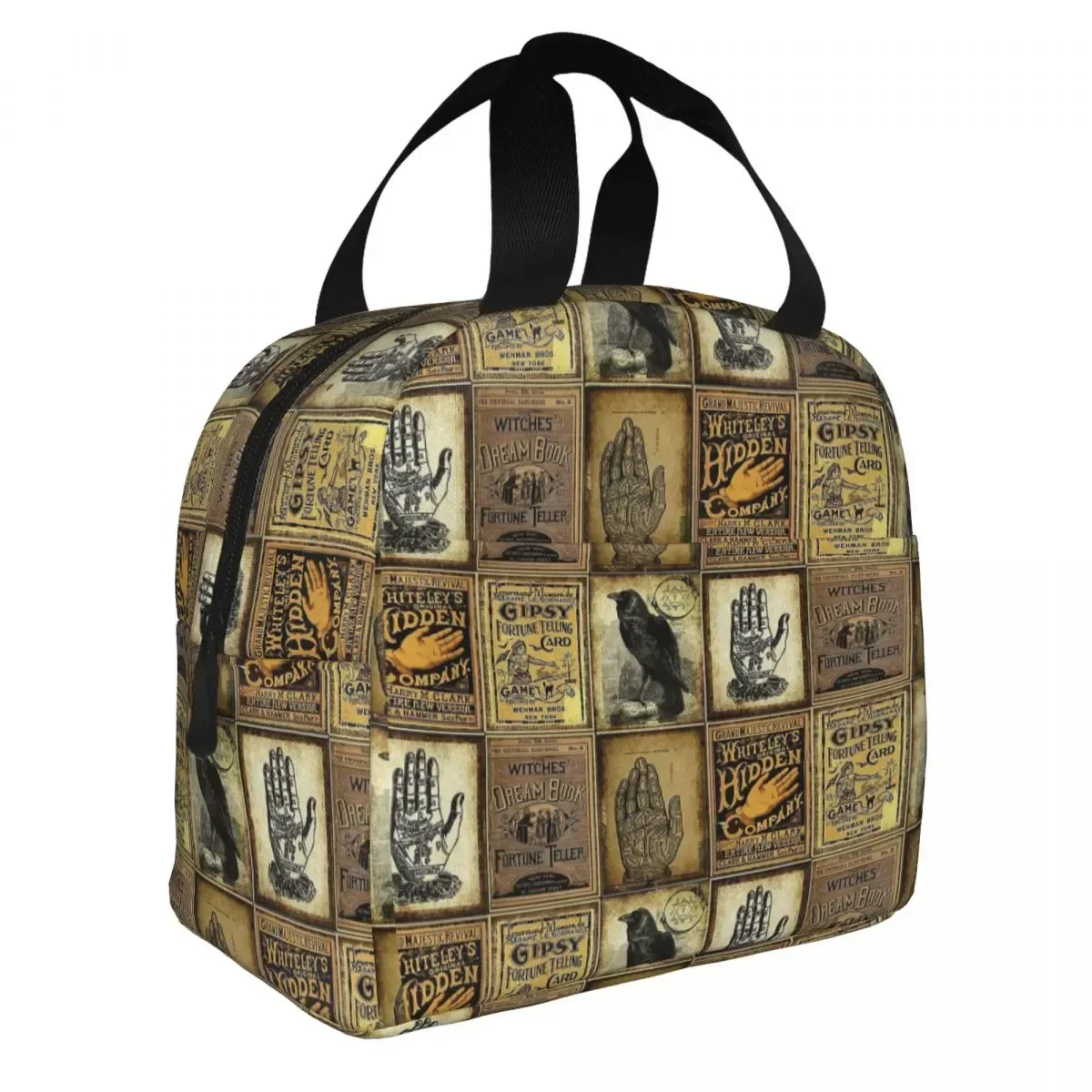 Gypsy Fortune Teller Gothic Halloween Insulated Lunch Bag Thermal Bag Lunch Container Tarot Tote Lunch Box Food Storage Bags