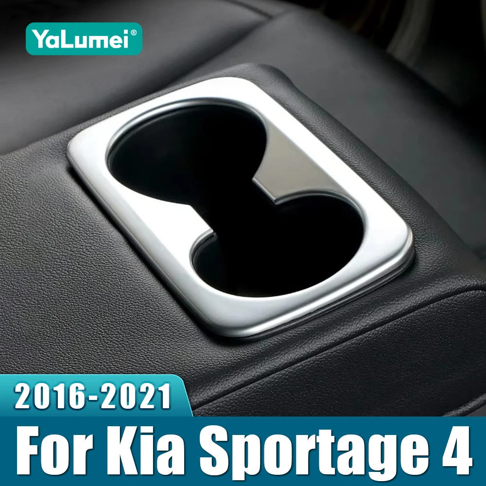 Für Kia Sportage 4 QL 2016 2017 2018 2019 2020 2021 ABS Auto Hinten Reihe Wasser Tasse Halter Rahmen Trim Abdeckung dekoration Aufkleber