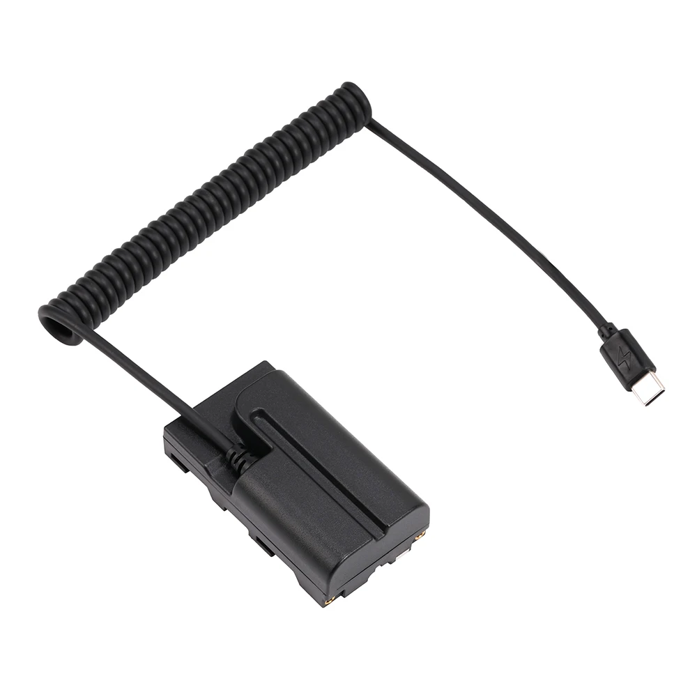 FOTGA Dummy Battery+Type-C power Supply Spring Wire (Fully Decoded) NP-F550 For Sony PXW-Z150 HXR-MC2500 MC1500C NX3 NX5R NX5C