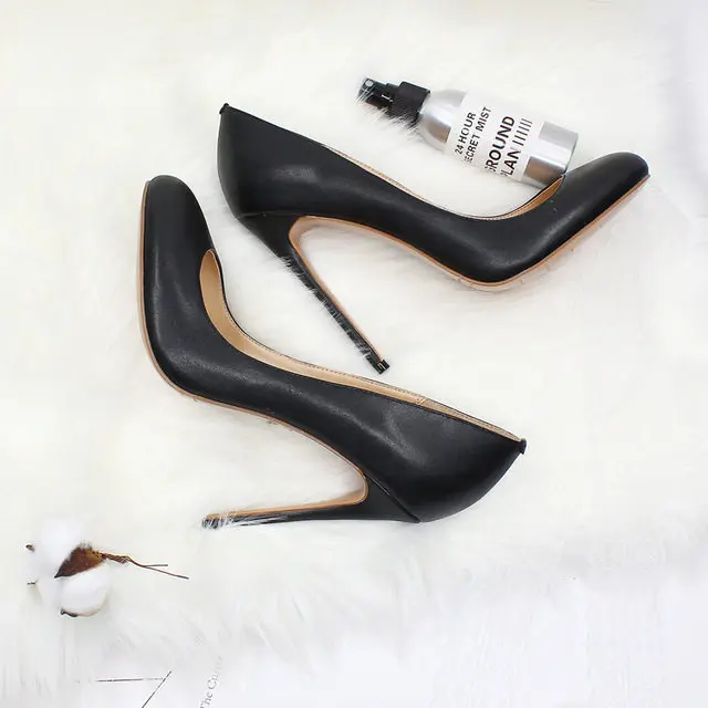 New round toe matte sexy high heels for women, slim heels, shallow mouth, comfortable professional work shoes