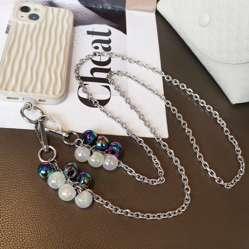 Mobile Phone Hanging Rope Long Crossbody Grape String Hanging Piece Universal Phone Case Bag Anti Loss Metal Hanging Rope