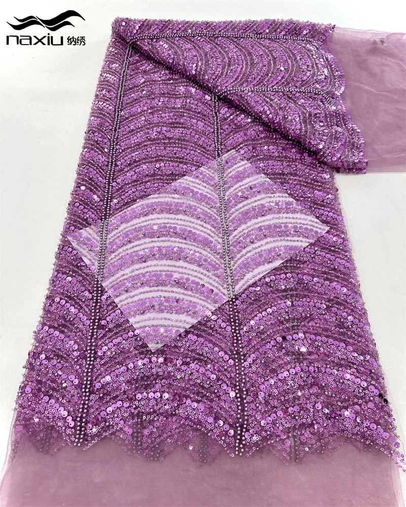 Madison-Pink 3D Beads Lace Fabric, High Quality, Mesh Embroidery Applique, 3D Flower Tulle, Nigerian Lace Fabrics for Dress,