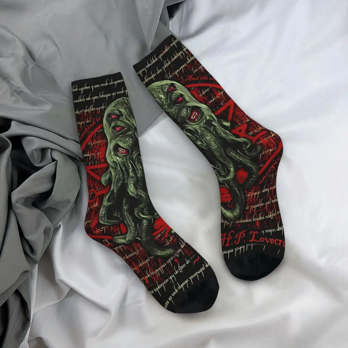 Hip Hop Retro Octopus Crazy Men\'s Socks Cthulhu Mythos Unisex Harajuku Seamless Printed Novelty Happy Crew Sock Boys Gift