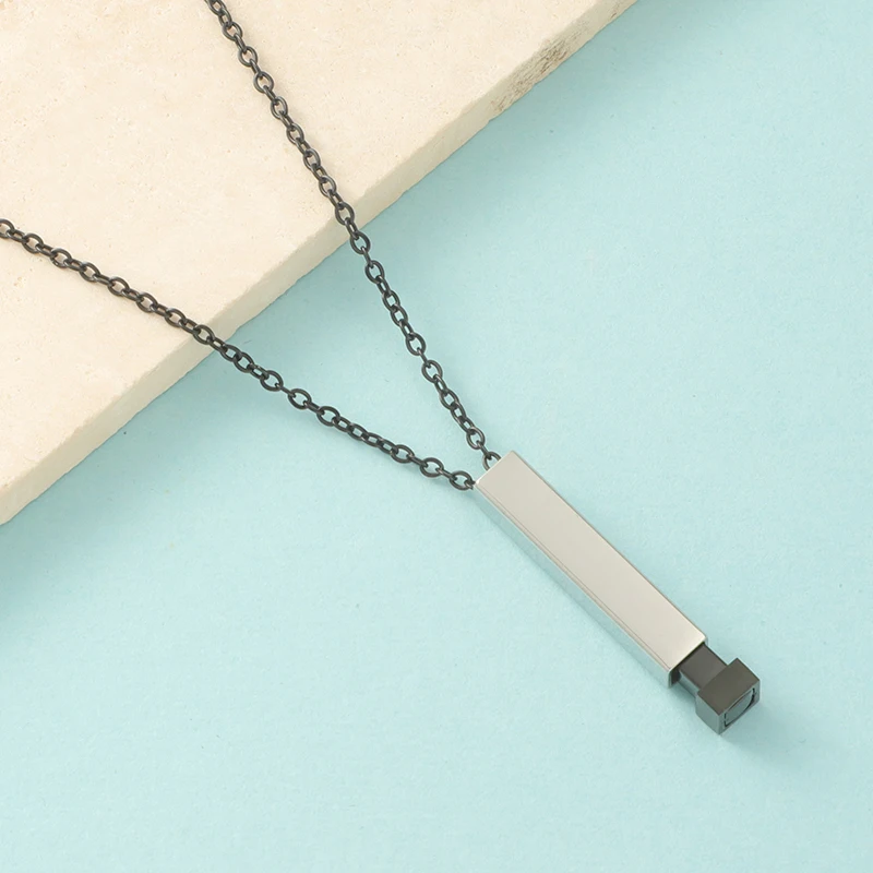 Fnixtar 10 Stück versteckte Anhänger-Charms, hochglanzpoliert, Edelstahl, quadratisch, Würfelstange für DIY-Halskette, Schmuck, Freunde, Liebhaber – Detail 16