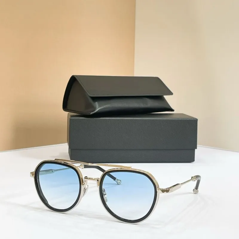 Wholesale High Quality brand Sunglasses Pilot Style Alloy frame and Acetate Temple  UV400 Designer Eyewear with box
