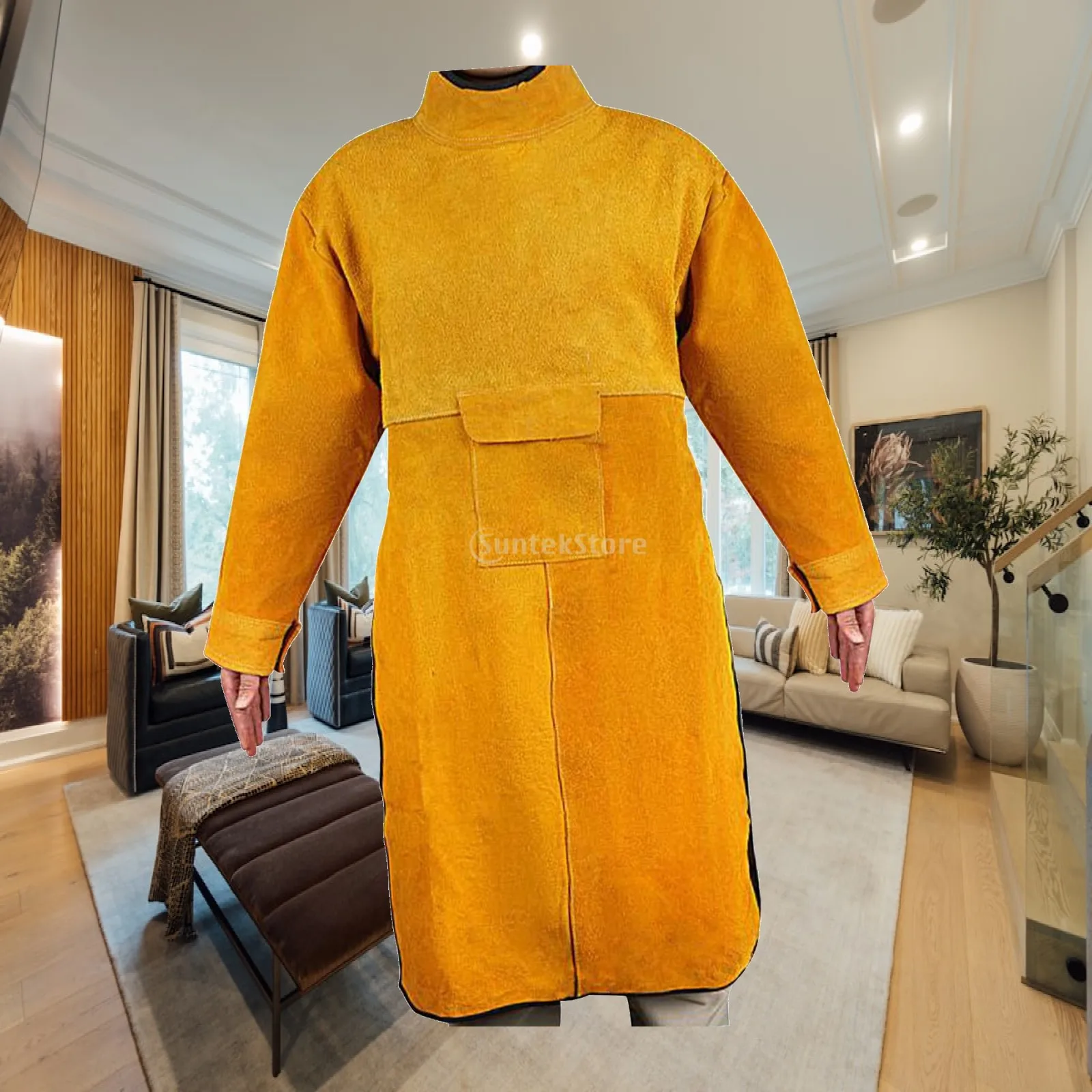 Professional Welding Apparel with Long Sleeve and Buckle Belt for Anti Flame Grinding and Scald Safety