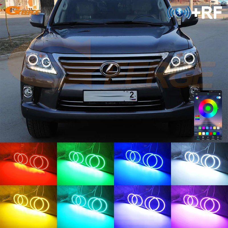 

For Lexus LX 570 LX570 2012 2013 2014 2015 BT App RF Remote Control Multi-Color Ultra Bright RGB LED Angel Eyes Halo Rings Kit